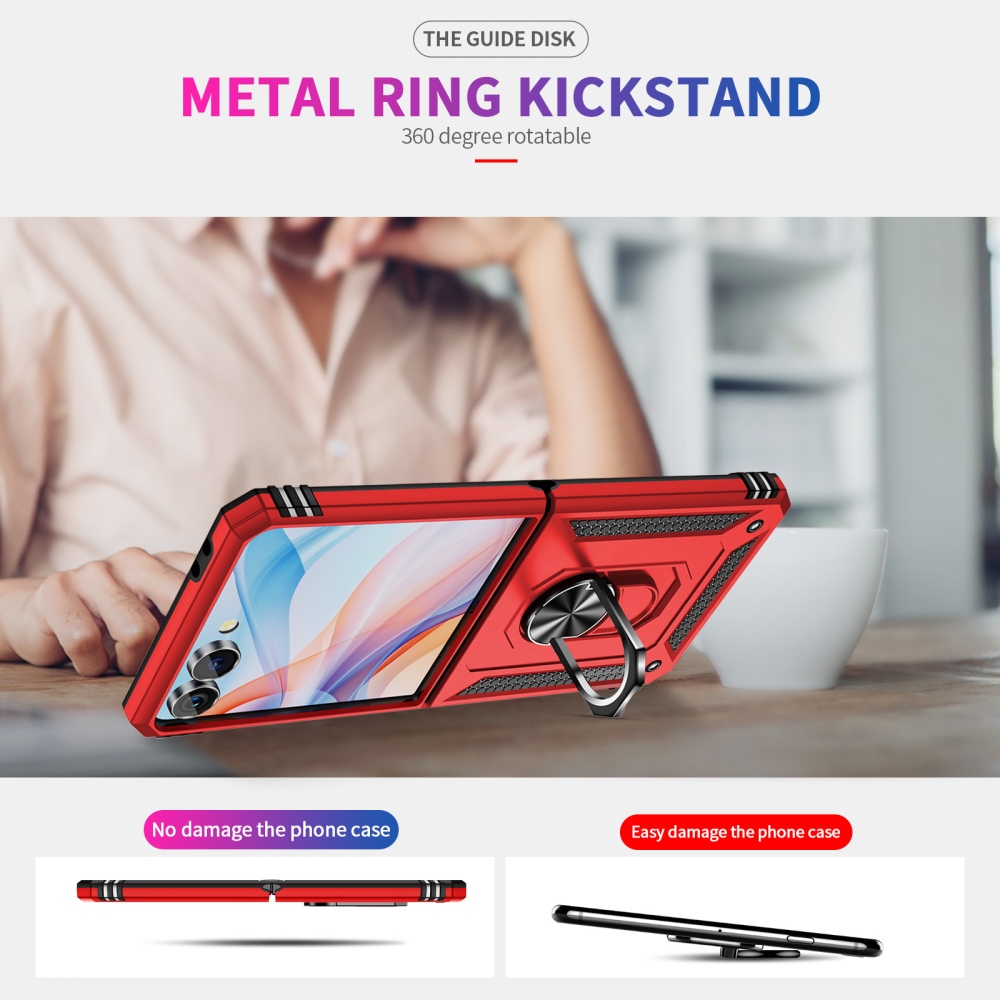 Ring odolný kryt na Samsung Galaxy Z Flip8 5G - červený