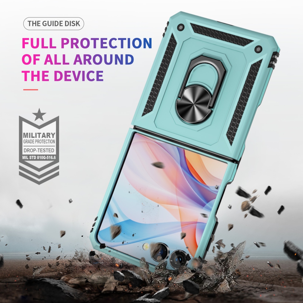 Ring odolný kryt na Samsung Galaxy Z Flip8 5G - modrozelený