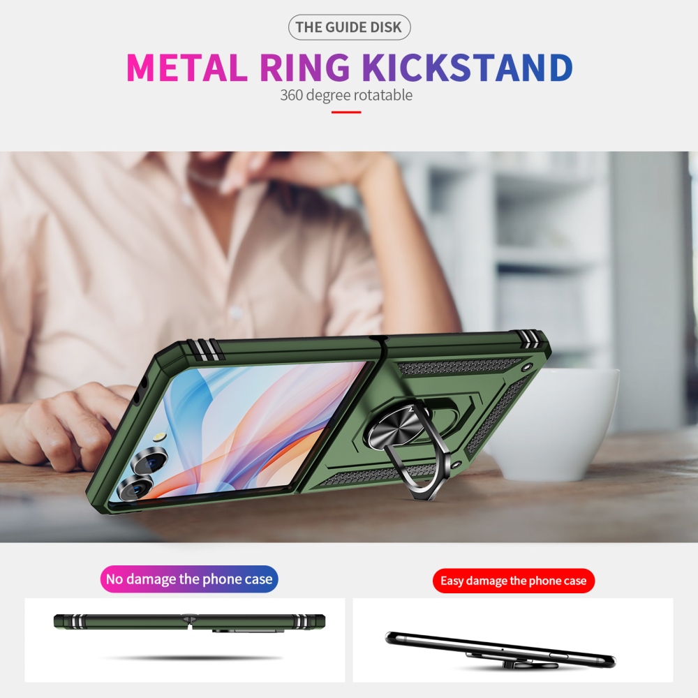 Ring odolný kryt na Samsung Galaxy Z Flip8 5G - zelený