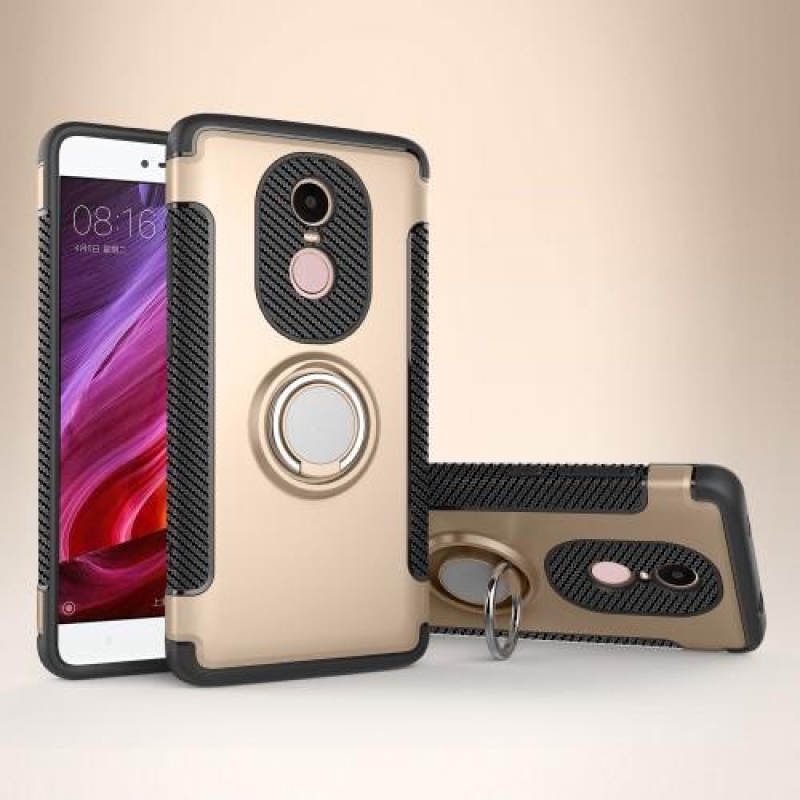 Ring odolný obal na Xiaomi Redmi Note 4X - zlatý