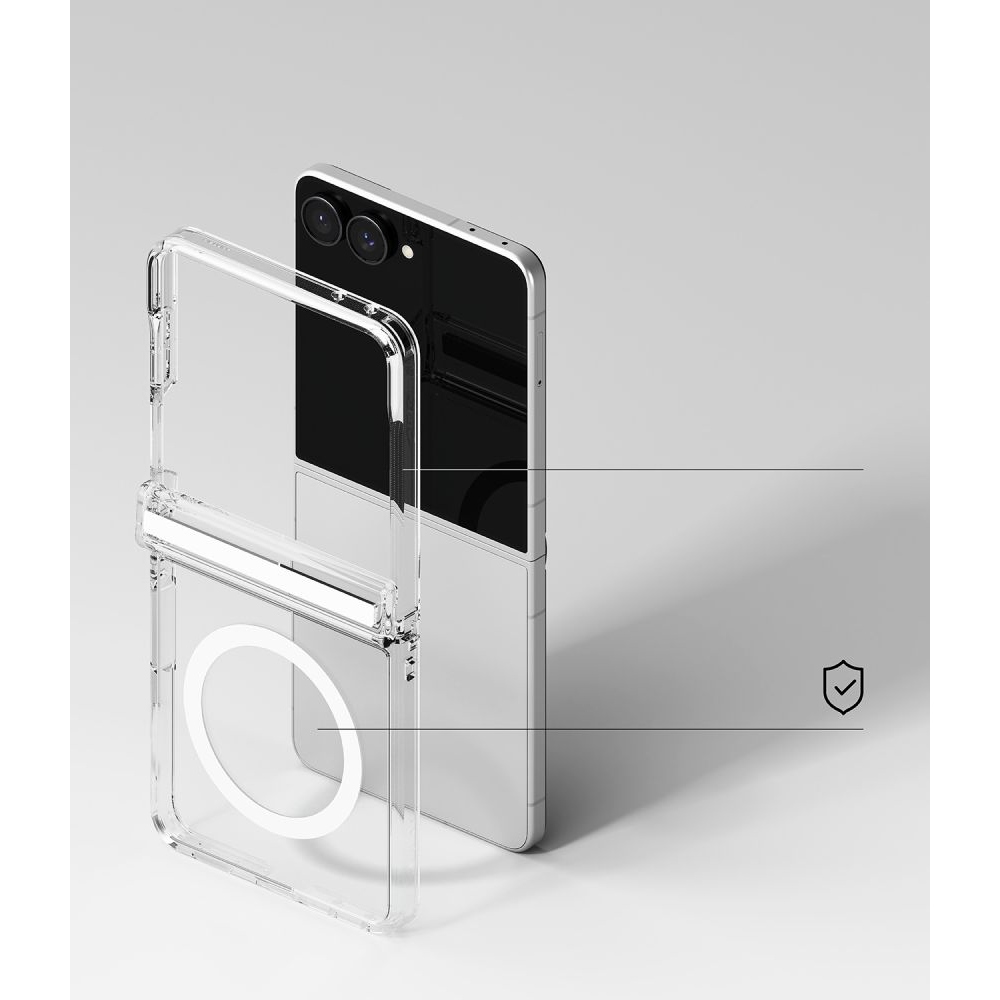 Ringke Fusion Flap obal s MagSafe na Samsung Galaxy Z Flip 8 - průhledný