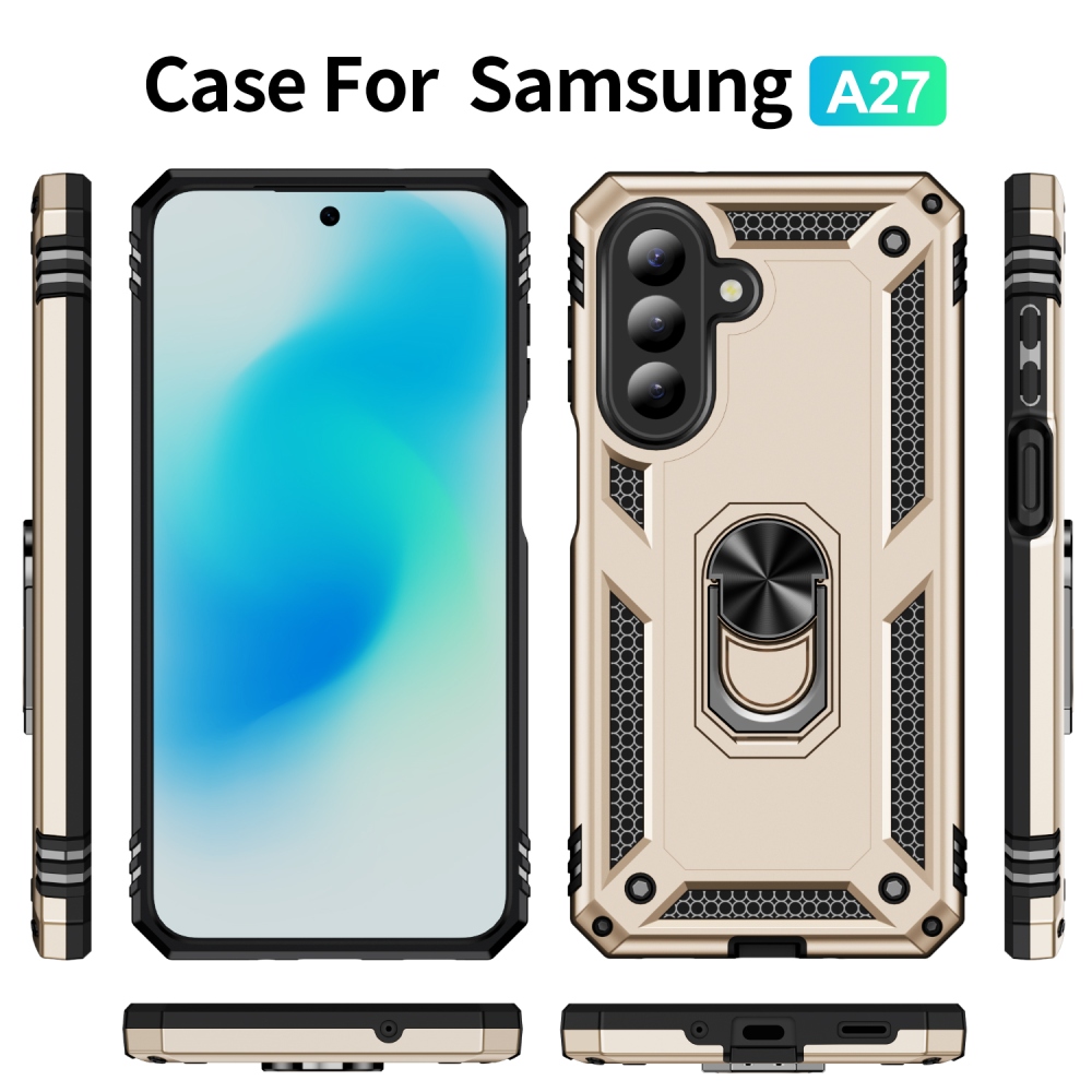 Rings odolný kryt na Samsung Galaxy A27 - růžovozlatý