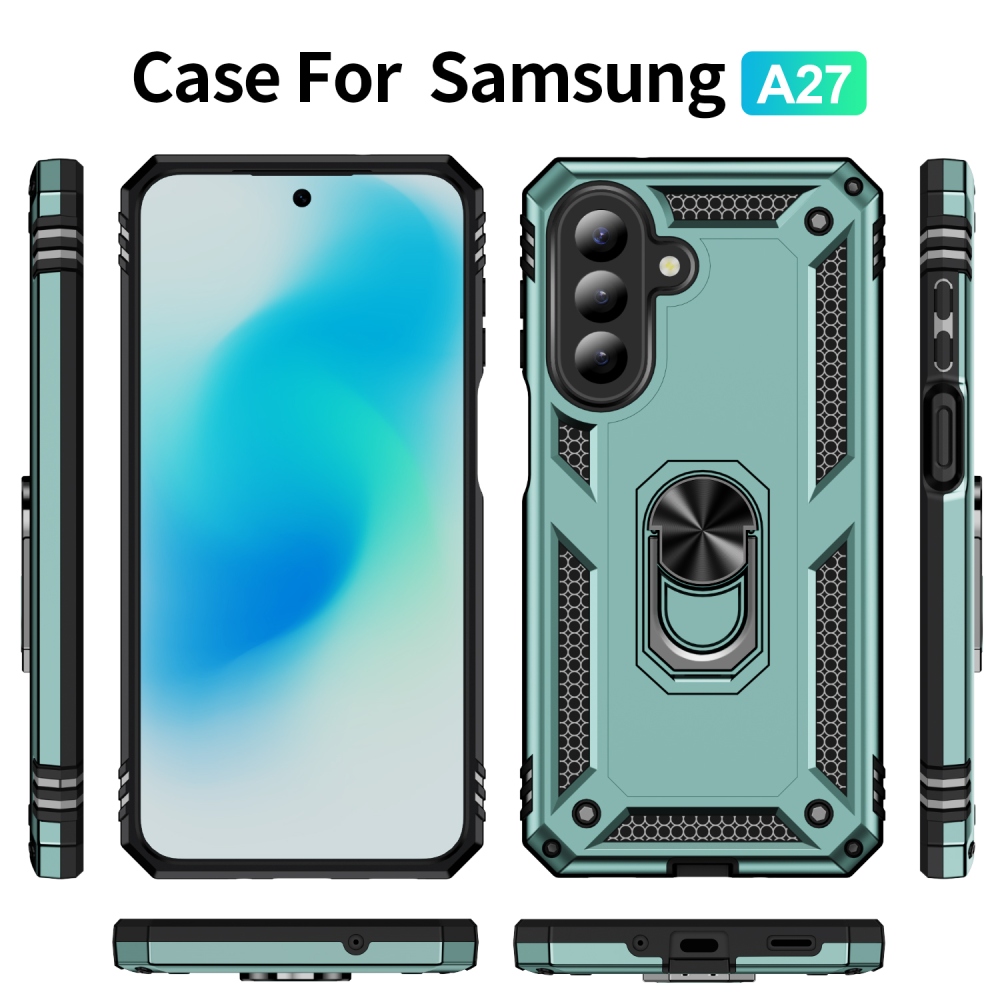 Rings odolný kryt na Samsung Galaxy A27 - zelený