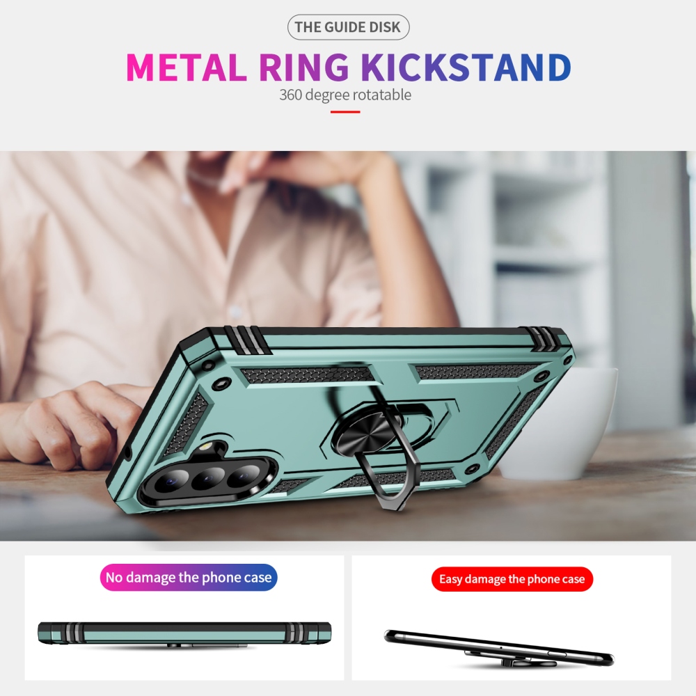 Rings odolný kryt na Samsung Galaxy A27 - zelený