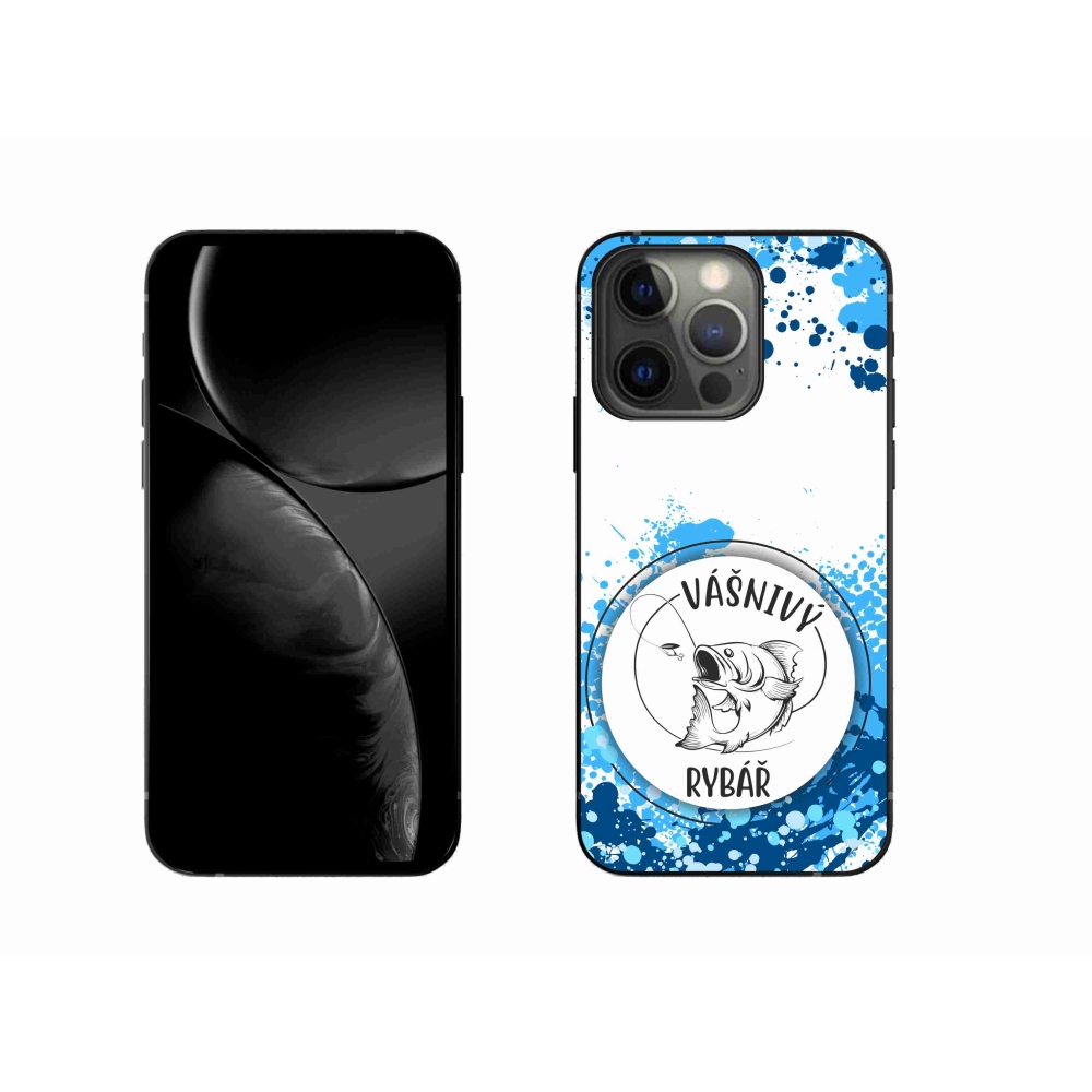 Gelový kryt mmCase na iPhone 13 Pro 6.1 - vášnivý rybář bílé pozadí