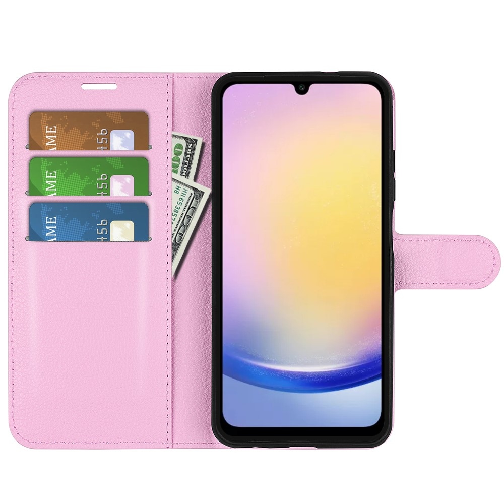 Litchi knížkové pouzdro na Samsung Galaxy A26 5G - růžové