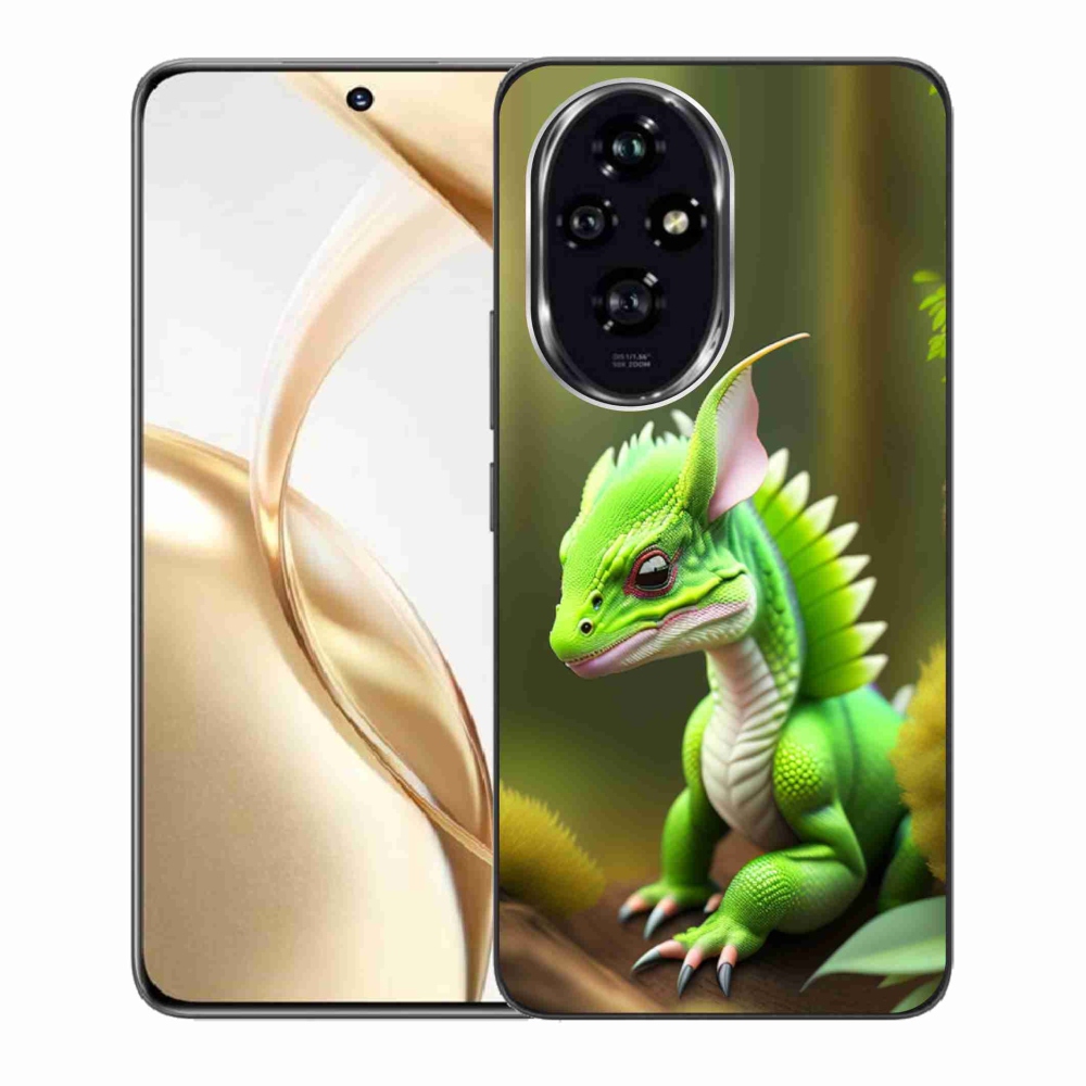 Gelový kryt mmCase na Honor 200 5G - zelený dráček