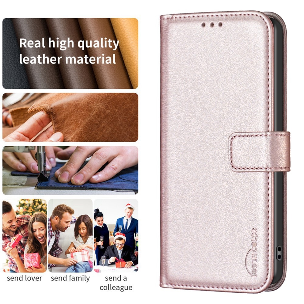 BNF knížkové pouzdro na Samsung Galaxy M55 5G - růžovozlaté