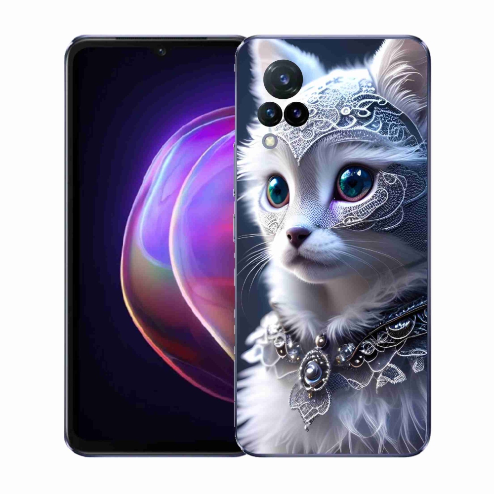 Gelový kryt mmCase na Vivo V21 4G/5G - bílá kočka