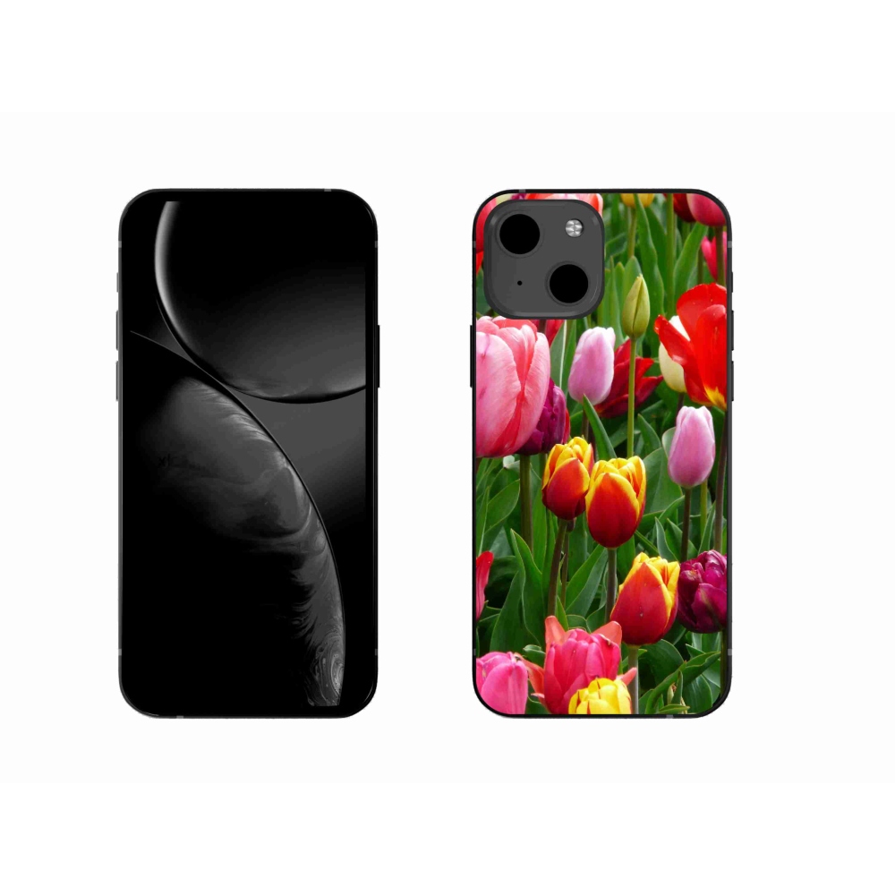 Gelový kryt mmCase na iPhone 13 - tulipány