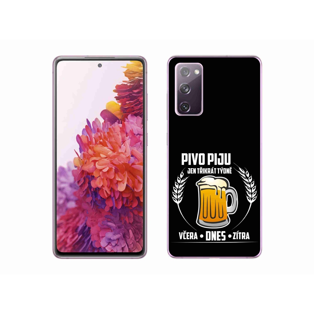 Gelový kryt mmCase na Samsung Galaxy S20 FE - pivní motiv černé pozadí