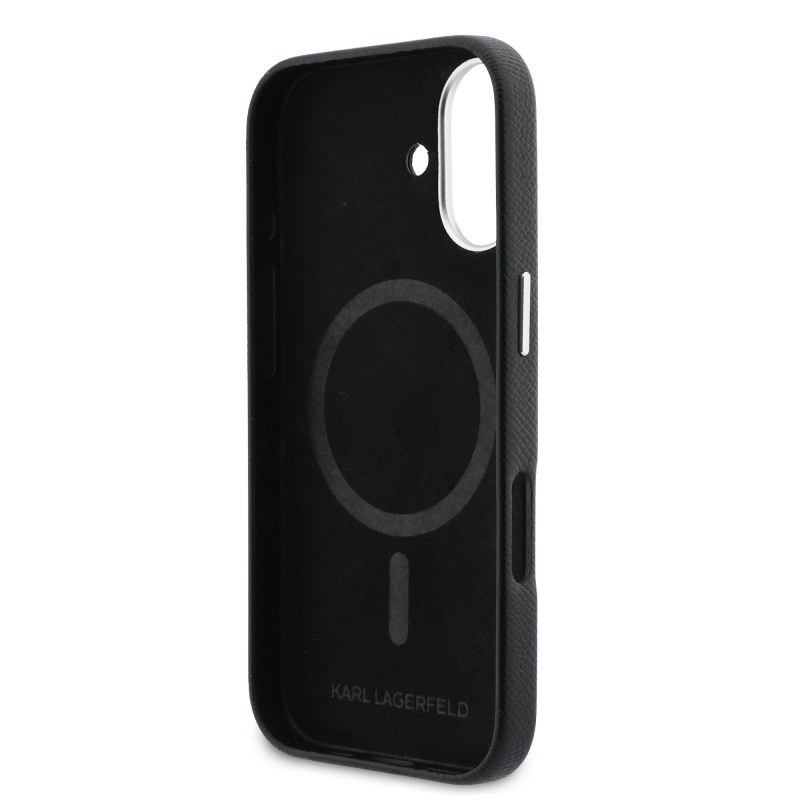 Karl Lagerfeld PU Karl and Choupette Heads Pins MagSafe Zadní Kryt pro iPhone 17 Black
