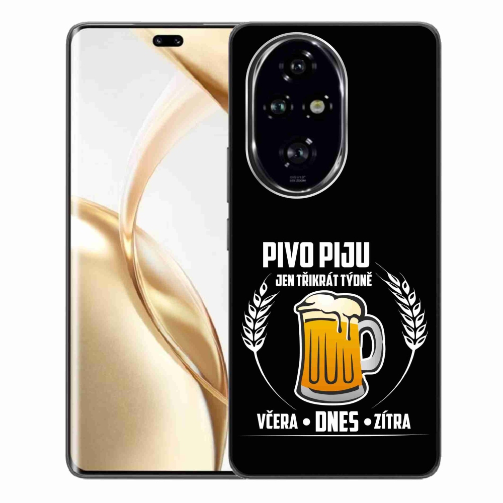 Gelový kryt mmCase na Honor 200 Pro 5G - pivní motiv černé pozadí