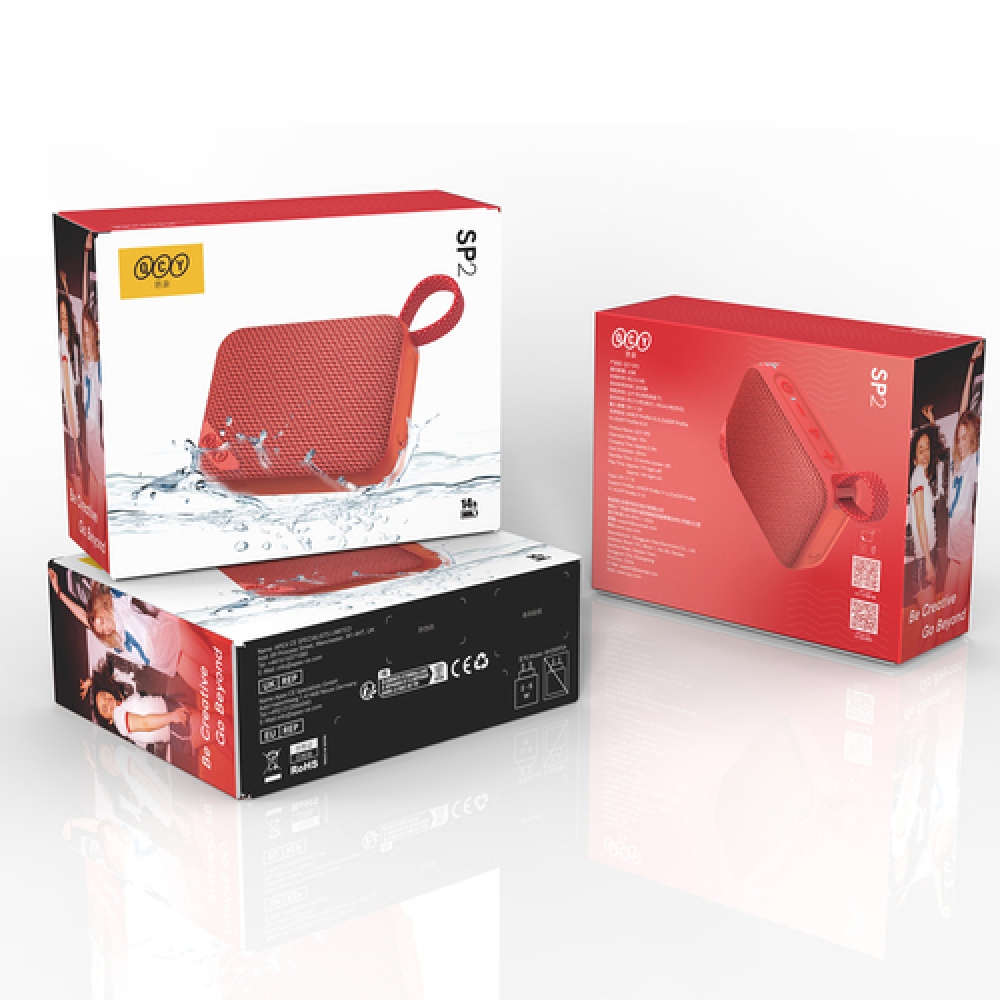 QCY SP2 Bluetooth reproduktor IP67 s RGB podsvícením - červený