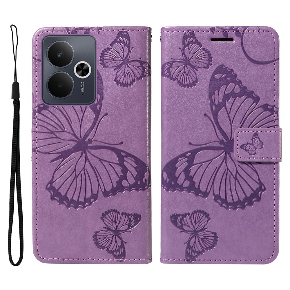 Big Butterfly knížkové pouzdro na Realme 14 5G/14T 5G - fialové