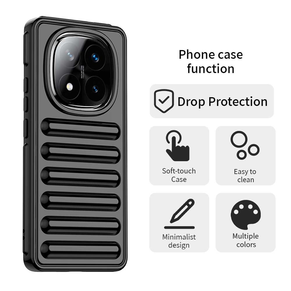 Stripe odolný kryt na Xiaomi Redmi Note 14 Pro+ 5G - černý