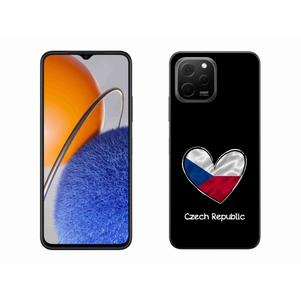 Gelový kryt mmCase na Huawei Nova Y61 - vlajka srdce černé pozadí