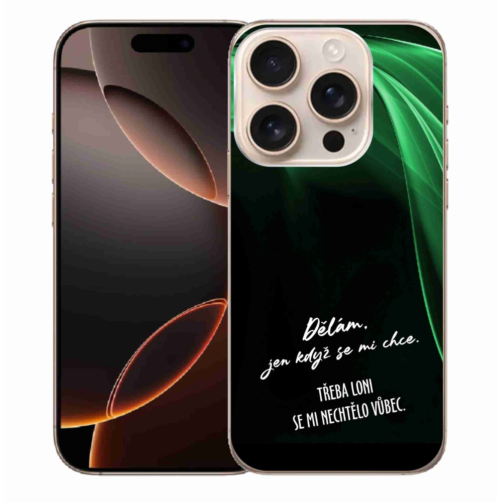 Gelový kryt mmCase na iPhone 16 Pro Max - vtipný text 12 černé pozadí