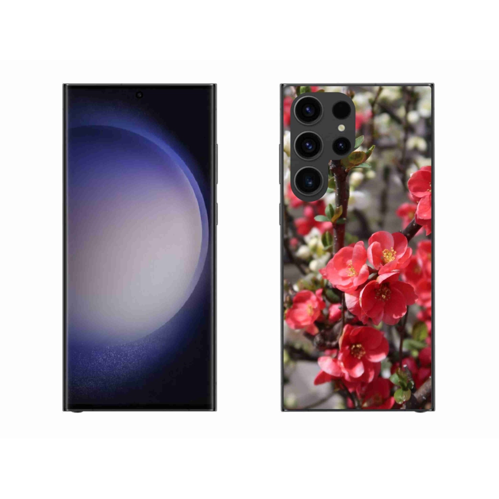 Gelový kryt mmCase na Samsung Galaxy S23 Ultra 5G - červené květy