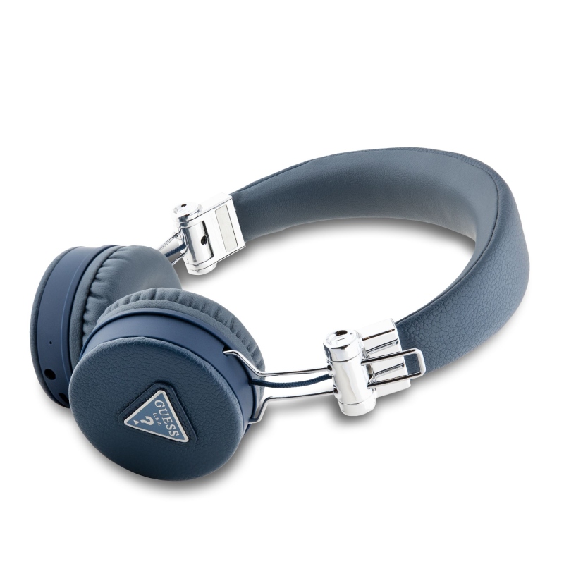 Guess PU Grained Triangle Logo ENC Bezdrátová Sluchátka Blue