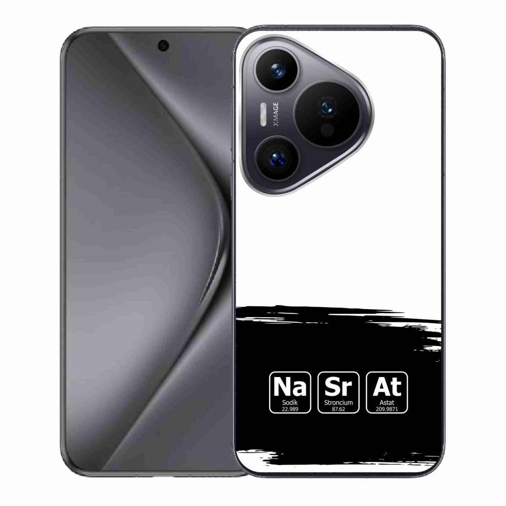 Gelový kryt mmCase na Huawei Pura 70 - chemické prvky černobílé pozadí