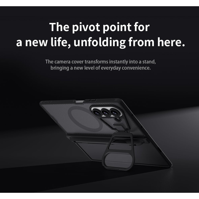 Nillkin CamShield Prop Magnetic Pen Slot Zadní Kryt pro Samsung Galaxy Z Fold 7 Transparent Black