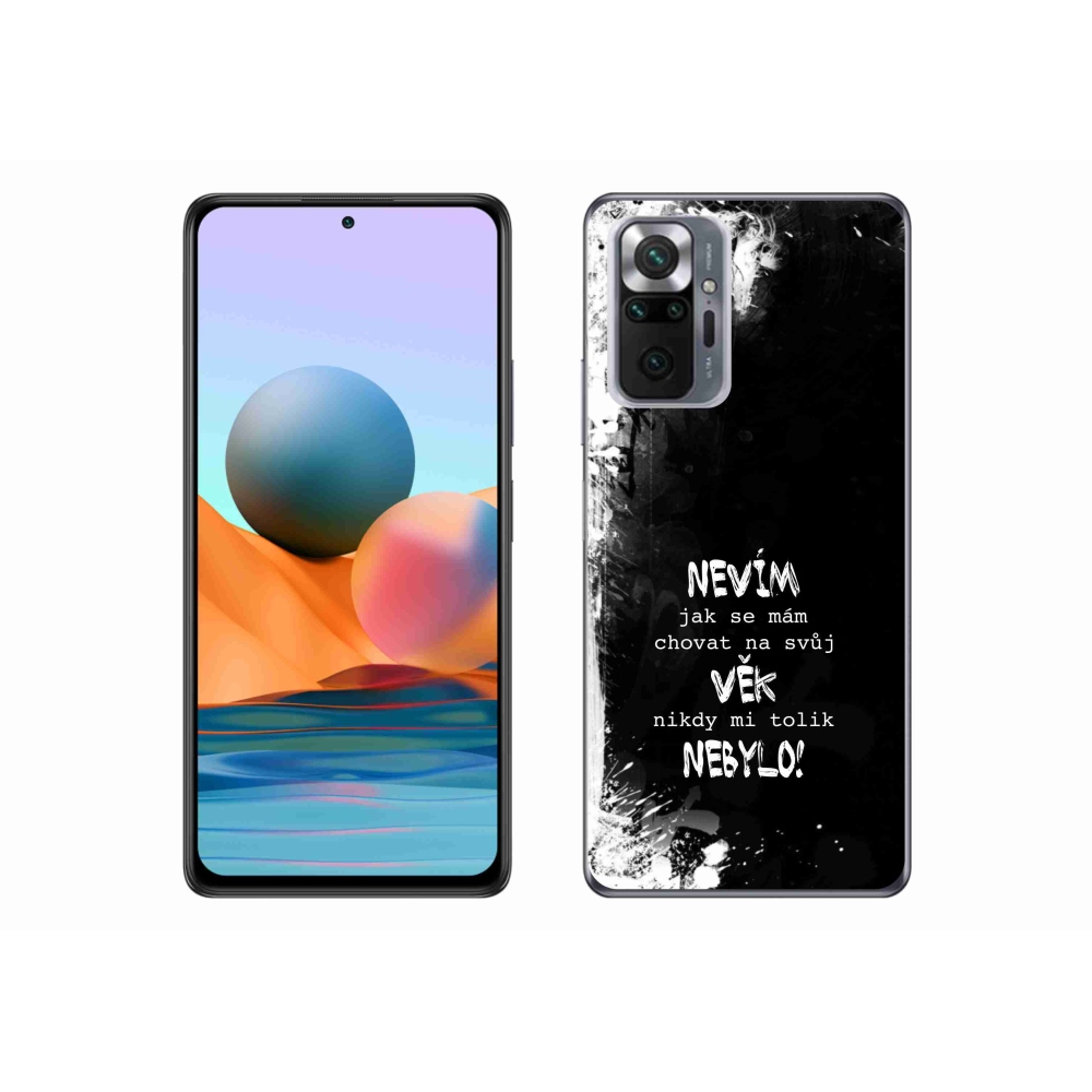 Gelový kryt mmCase na Xiaomi Redmi Note 10 Pro - vtipný text 14 černé pozadí