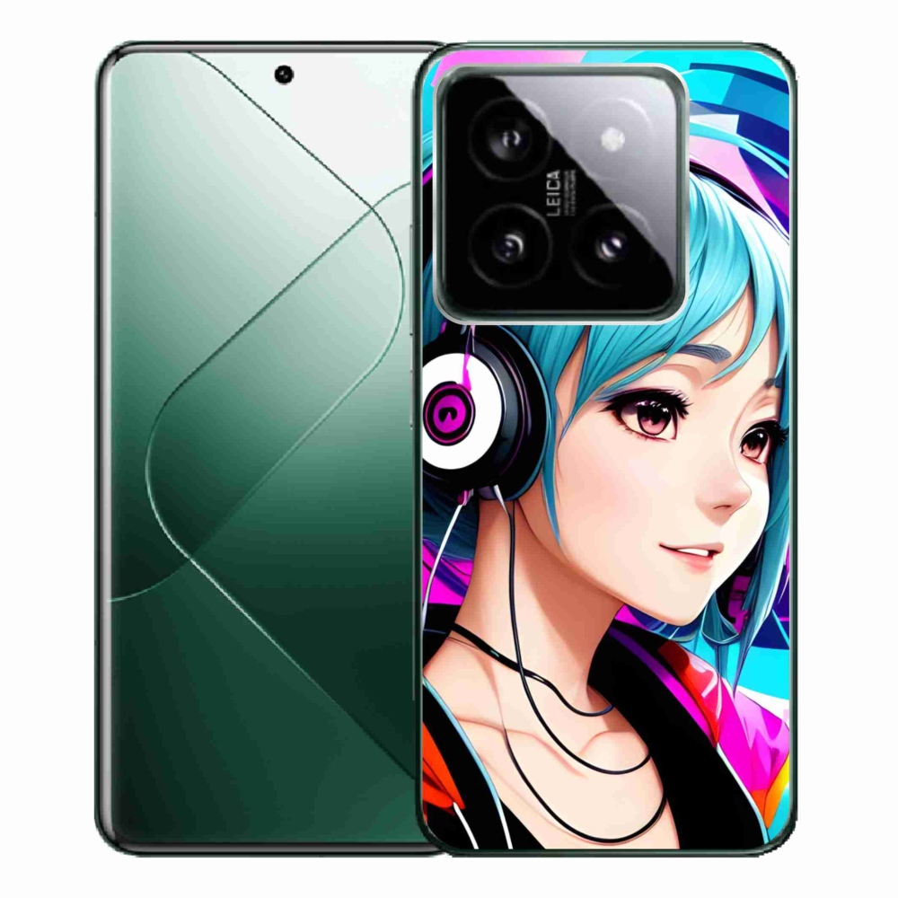 Gelový kryt mmCase na Xiaomi 14 Pro - dívka se sluchátky