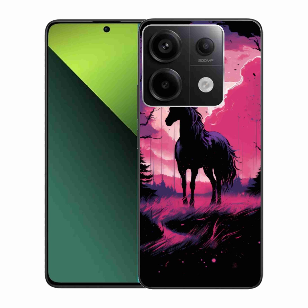 Gelový kryt mmCase na Xiaomi Redmi Note 13 Pro 5G/Poco X6 5G - černý kreslený kůň 1
