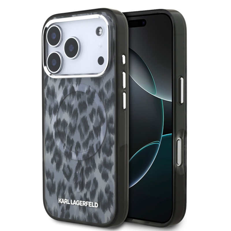 Karl Lagerfeld IML Leopard MagSafe Zadní Kryt pro iPhone 17 Pro Grey