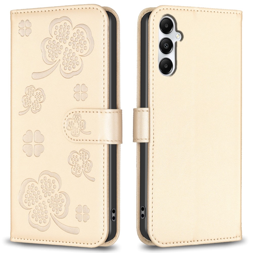 Clover knížkové pouzdro na Samsung Galaxy A56 5G - zlaté