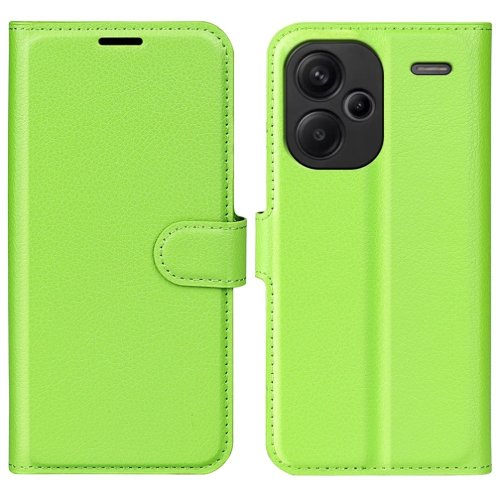 Litchi knížkové pouzdro na Xiaomi Redmi Note 13 Pro+ 5G - zelené
