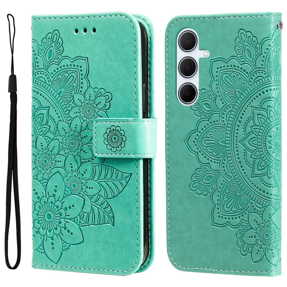 Mandala knížkové pouzdro na Samsung Galaxy A36 5G - modrozelené