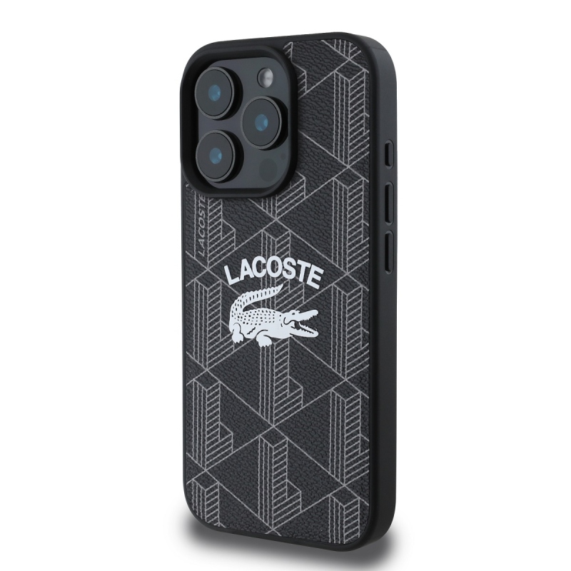 Lacoste Blend Monogram MagSafe Zadní Kryt pro iPhone 16 Pro Black