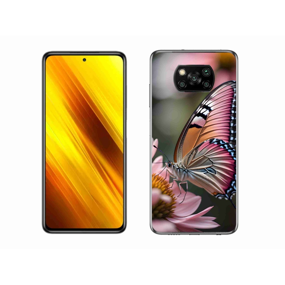 Gelový kryt mmCase na Xiaomi Poco X3 - barevný motýl