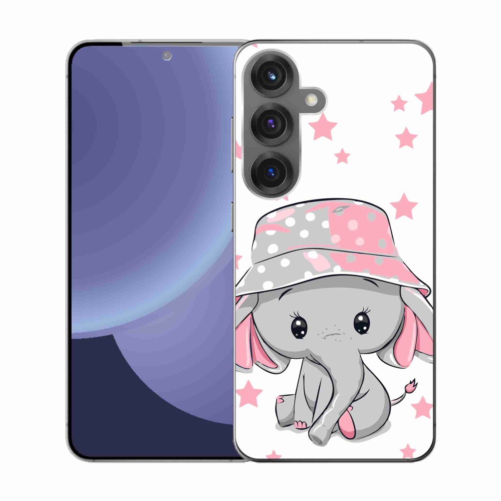 Gelový kryt mmCase na Samsung Galaxy S25 - růžový slon