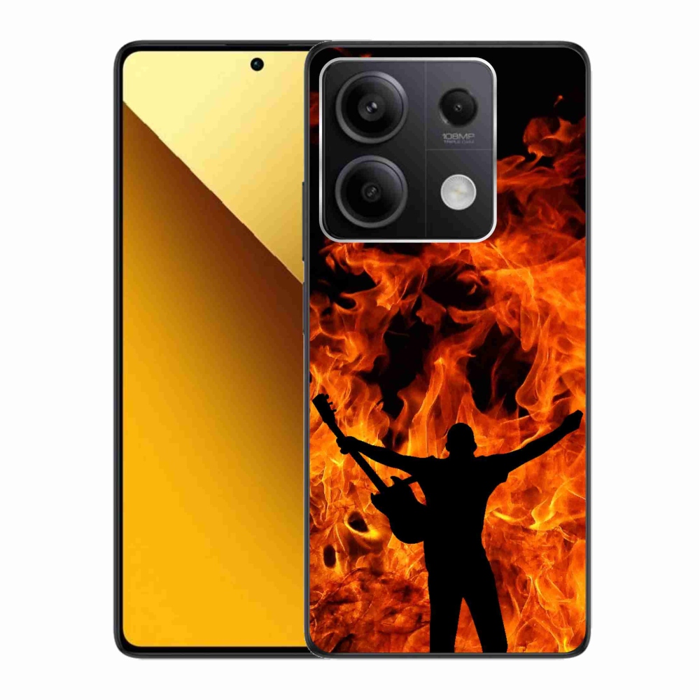 Gelový kryt mmCase na Xiaomi Redmi Note 13 5G - muzikant a oheň
