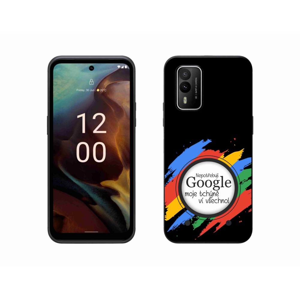 Gelový kryt mmCase na Nokia XR21 - tchýně ví všechno černé pozadí