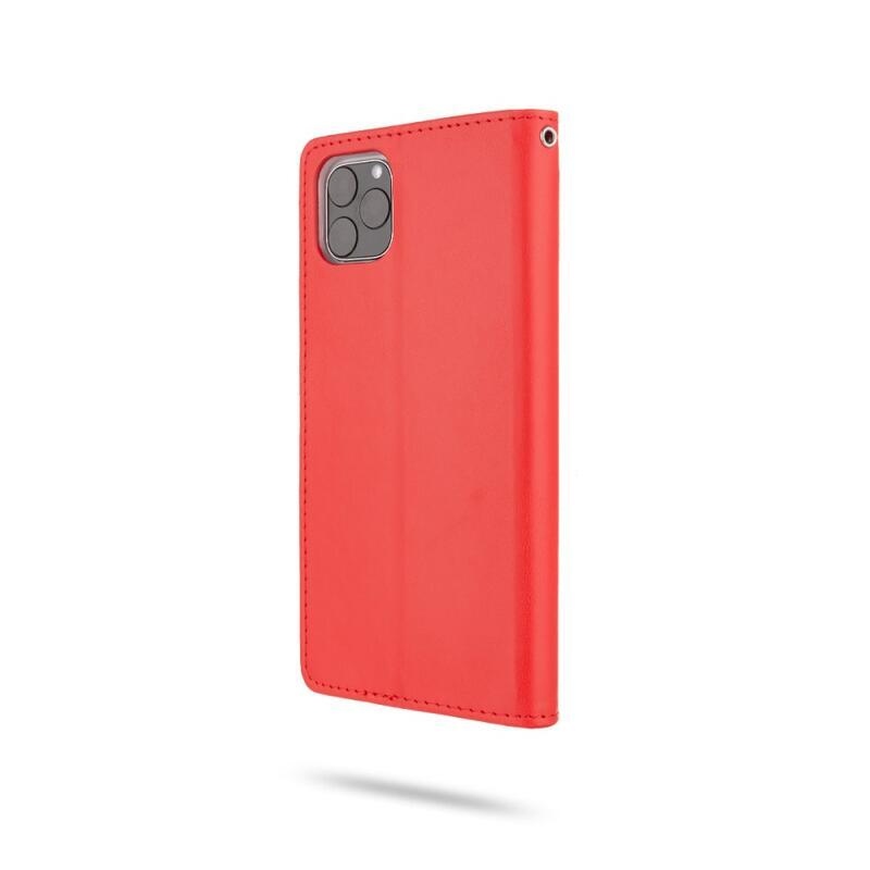 Roar PU kožené peněženkové pouzdro na mobil iPhone 11 Pro 5.8 (2019) - červené