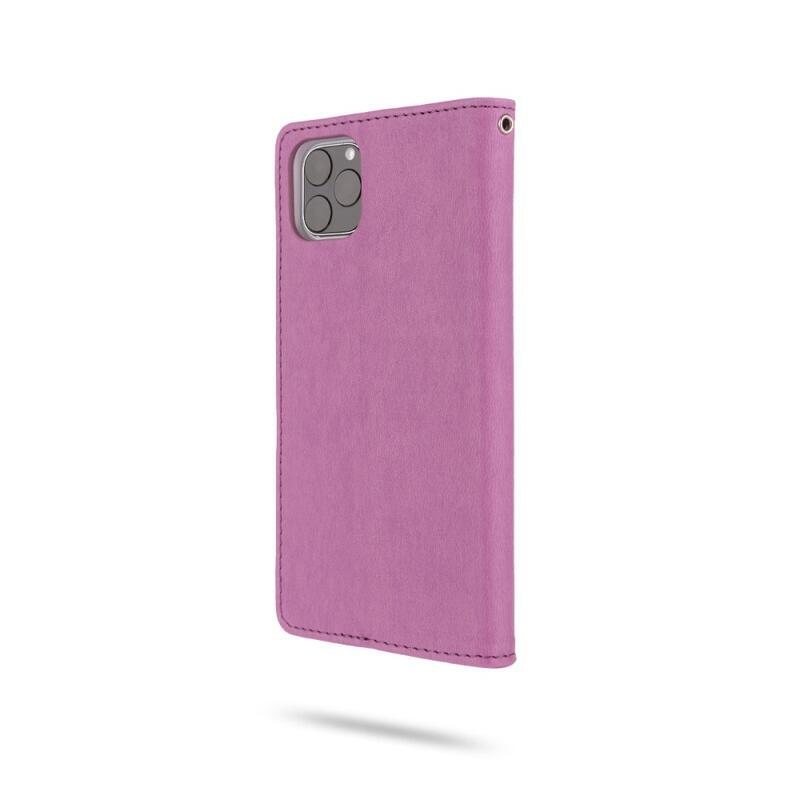 Roar PU kožené peněženkové pouzdro na mobil iPhone 11 Pro 5.8 (2019) - fialové