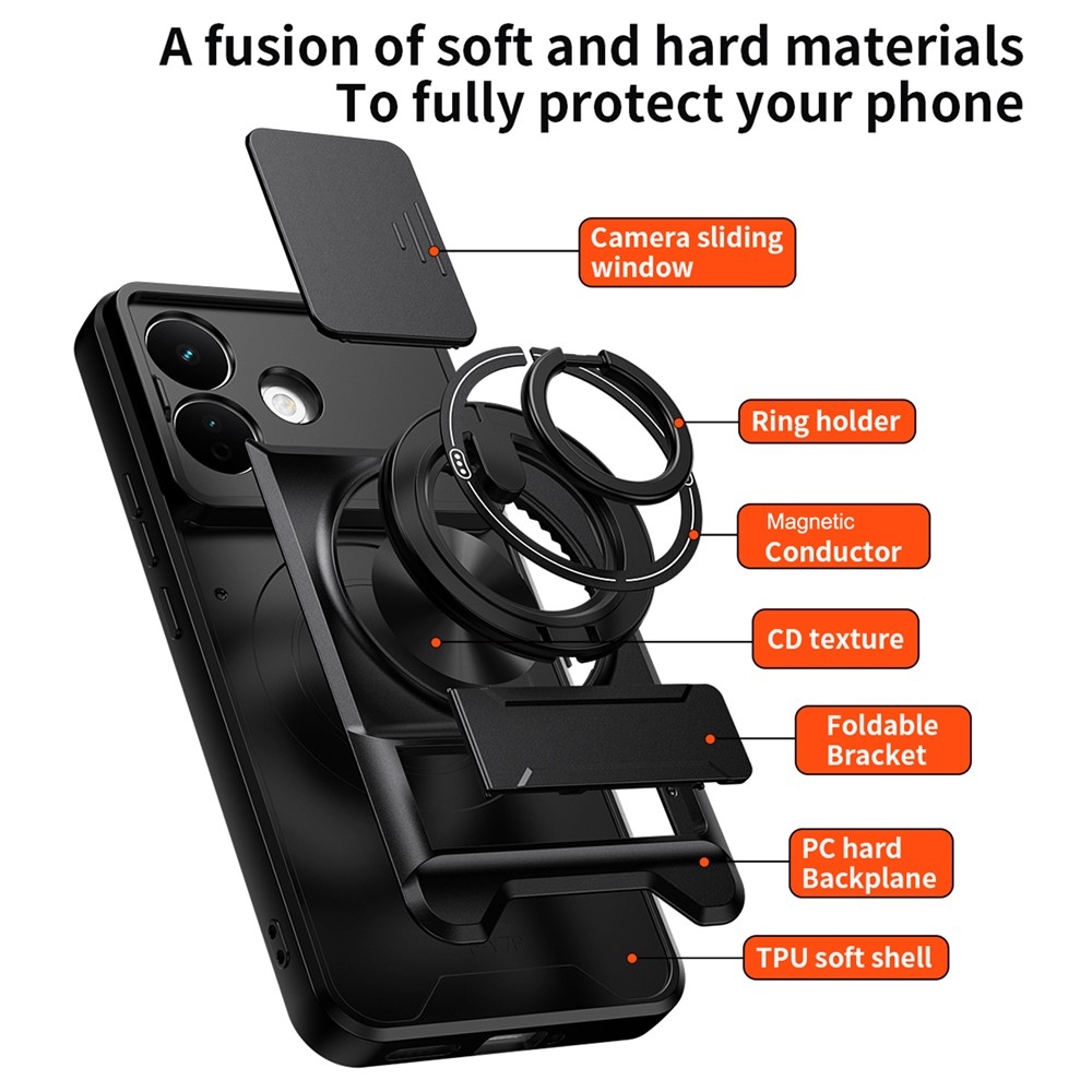 Robuste odolný kryt s MagSafe na Xiaomi Redmi Note 17 Pro 5G - černý