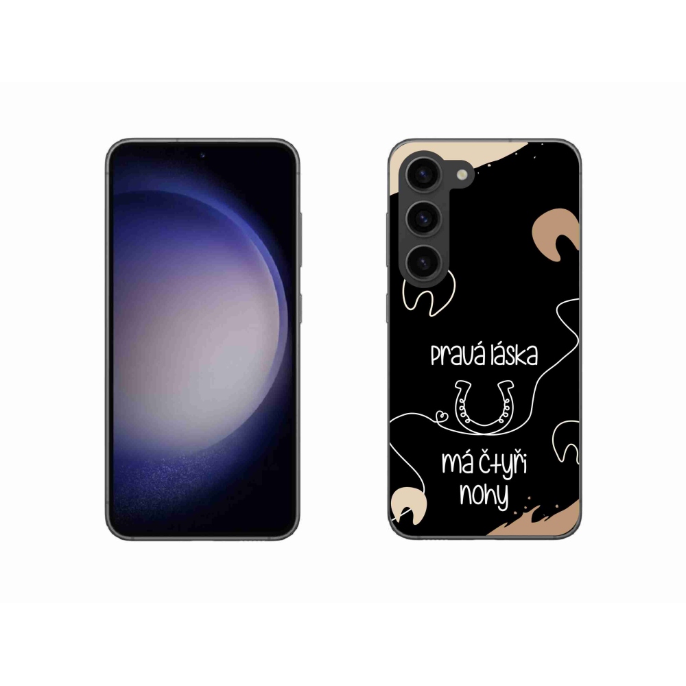 Gelový kryt mmCase na Samsung Galaxy S23 5G - koňský motiv černé pozadí