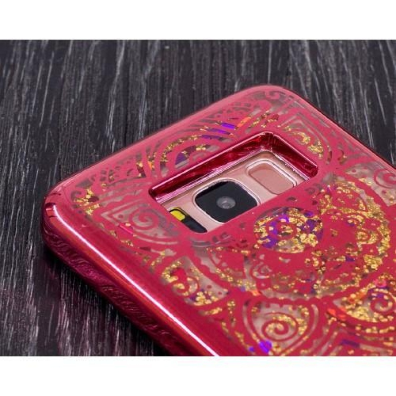 Romantic přesýpací gelový obal na Samsung Galaxy S8 Plus - red lotus