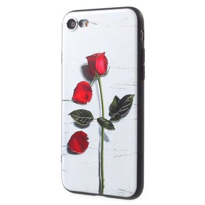 Rose gelový obal na iPhone 7 a iPhone 8 - bílé pozadí