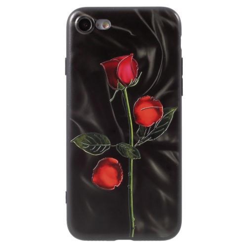 Rose gelový obal na iPhone 7 a iPhone 8 - černé pozadí