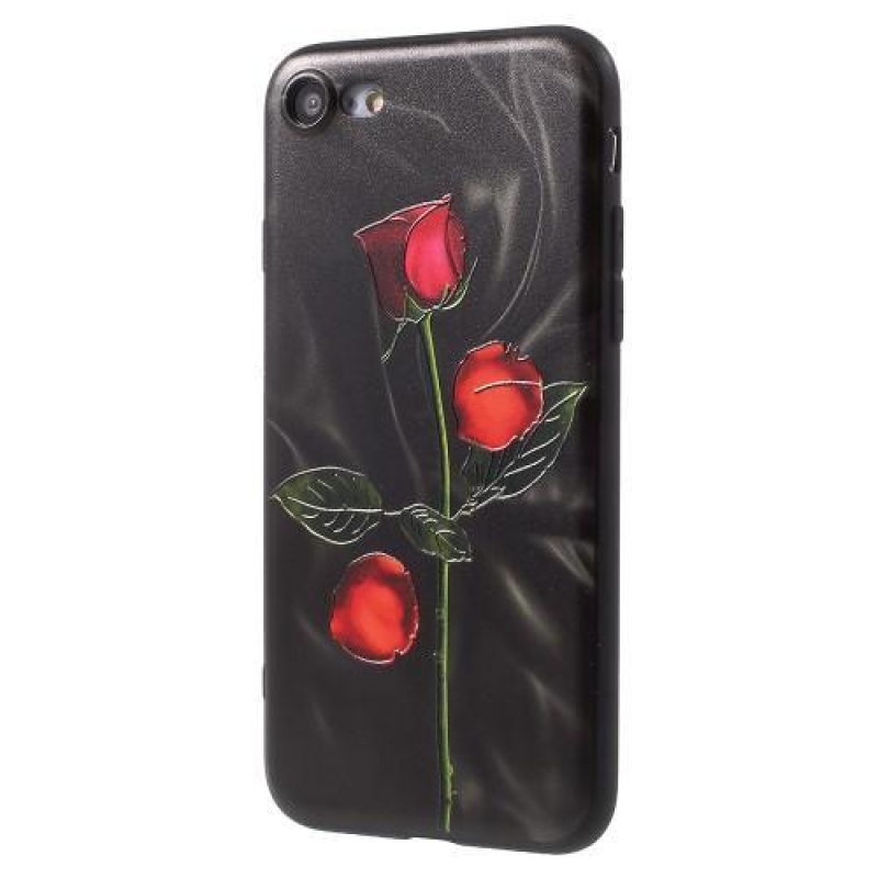 Rose gelový obal na iPhone 7 a iPhone 8 - černé pozadí