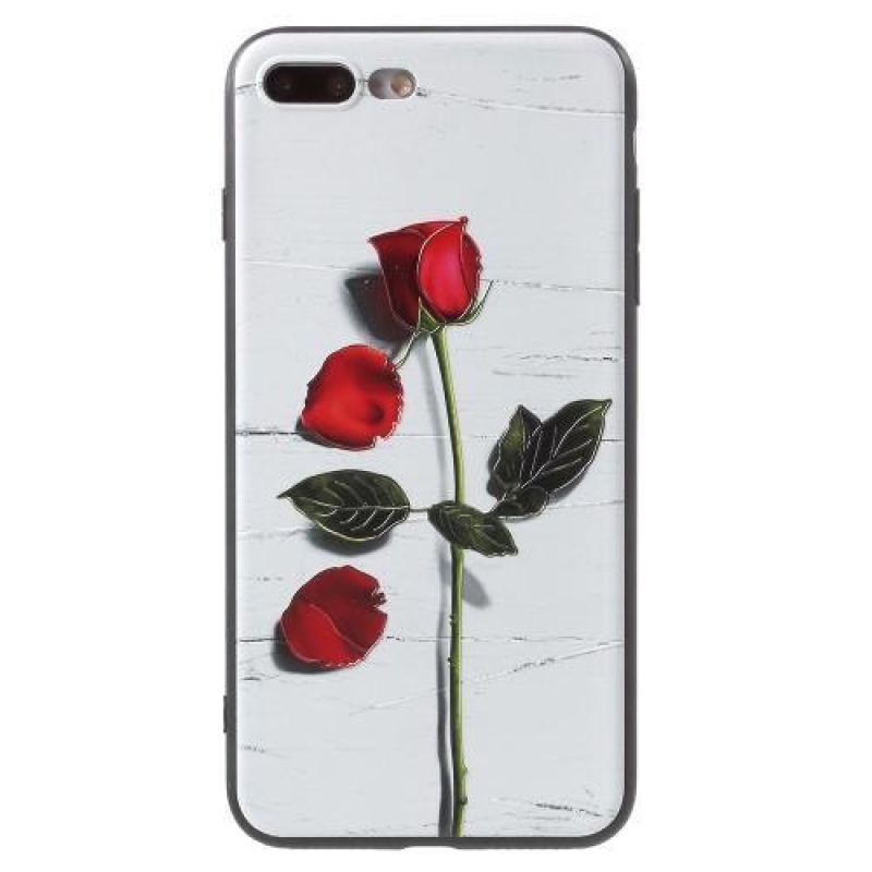 Rose gelový obal na iPhone 8 Plus a iPhone 7 Plus - bílé pozadí