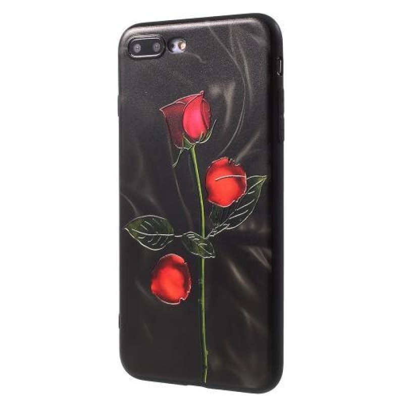 Rose gelový obal na iPhone 8 Plus a iPhone 7 Plus - černé pozadí
