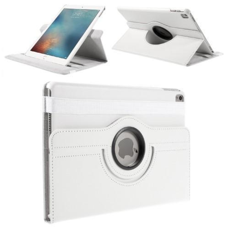 Rotační klopové pouzdro z PU kůže na iPad Pro 9.7 - bílé