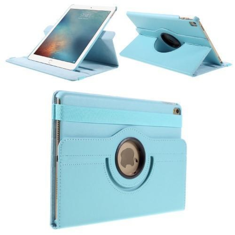 Rotační klopové pouzdro z PU kůže na iPad Pro 9.7 - modré